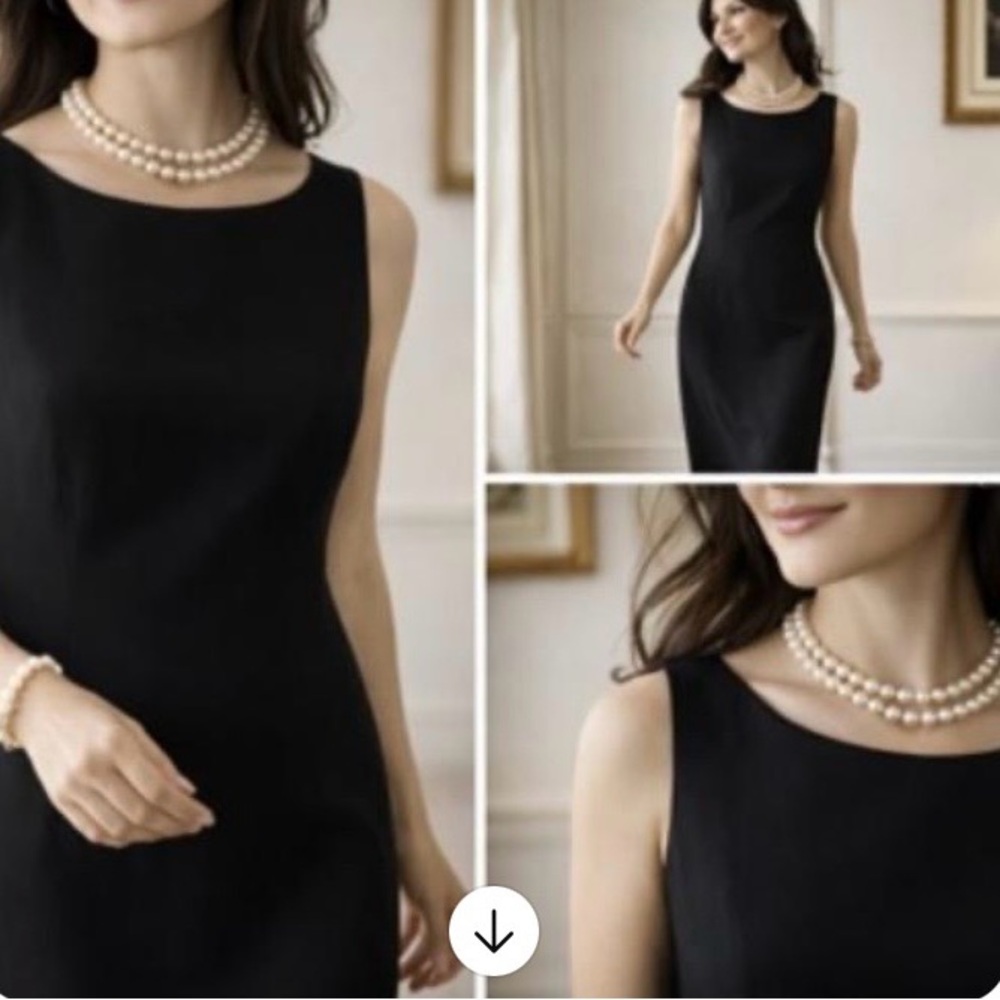 Ann Taylor Size 4 Linen Blend Black Dress Maxi Sleeveless LBD Back Zip & Slit - Picture 2 of 10